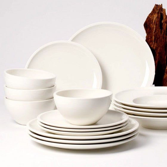 Villeroy & Boch Artesano Speiseteller – Porzellan, weiss, spülmaschinenfest, mikrowellenfest, 6 Stück