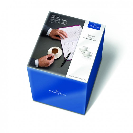 Villeroy & Boch Espressotasse For Me – 2er Set, 100 ml, Porzellan, Weiss, mit Unterteller, spülmaschinenfest