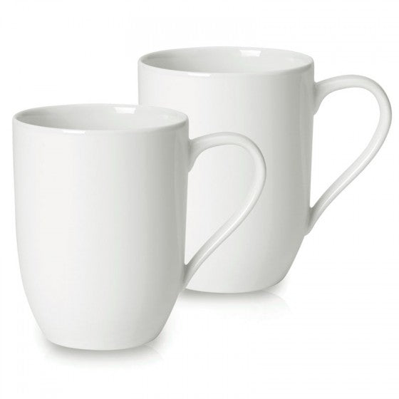 Villeroy & Boch Kaffeetasse – 2er Set, 370 ml, Porzellan, Weiss, spülmaschinenfest, mikrowellengeeignet