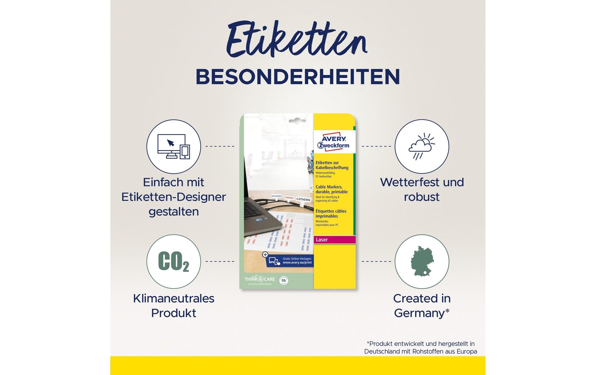 Avery Schuletiketten – Rechteck, permanent haftend, Weiss, 480 Stk