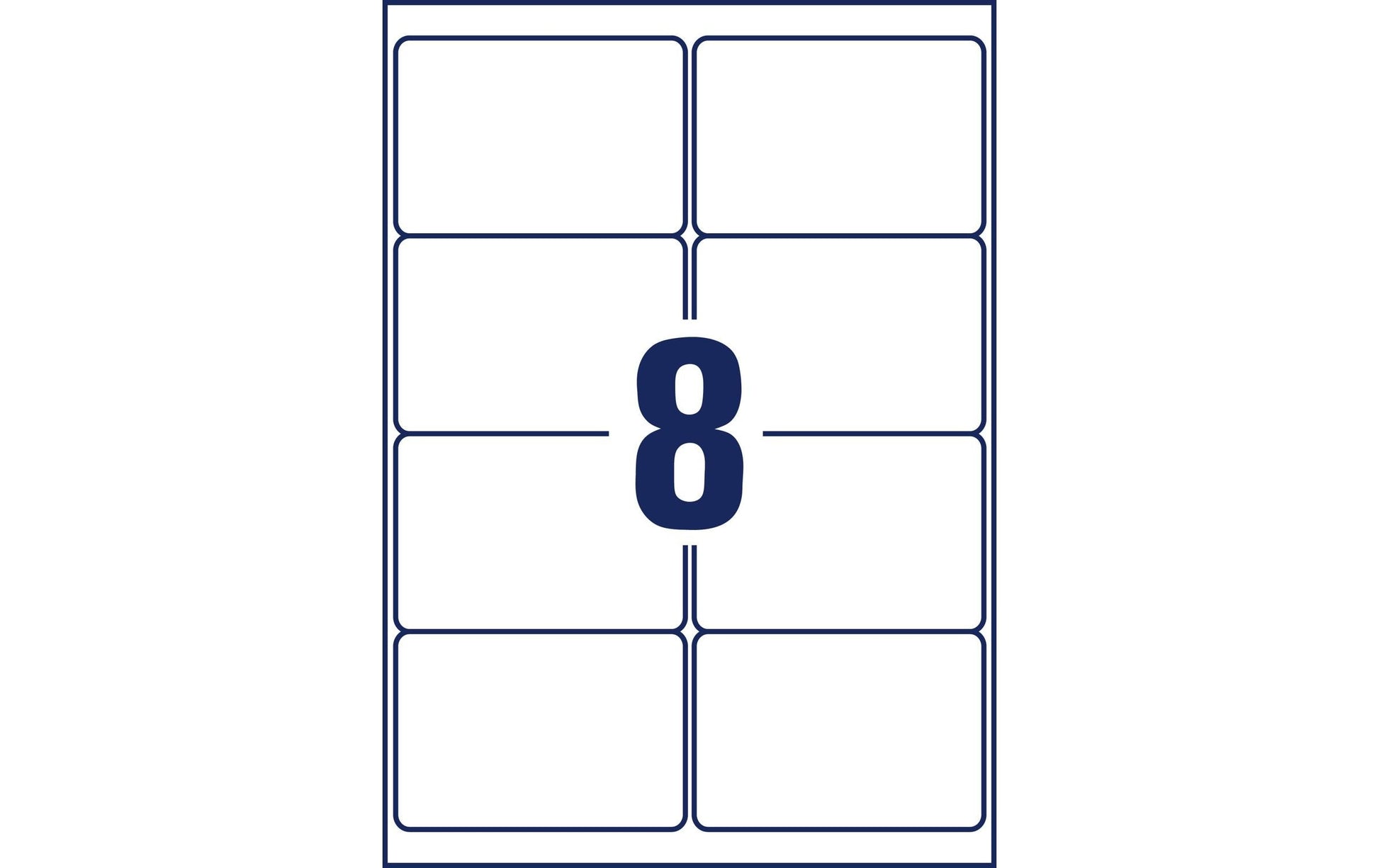 Avery J8165-25 – Etiketten A4 99 × 68 mm – weiss – Inkjet – 8 pro Blatt, 25 Blätter