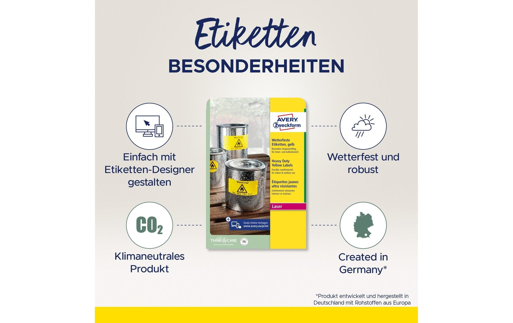 Avery Zweckform Wetterfeste runde Etiketten – Ø 30 mm, Folie, permanent haftend, 960 Stk, 20 Bogen