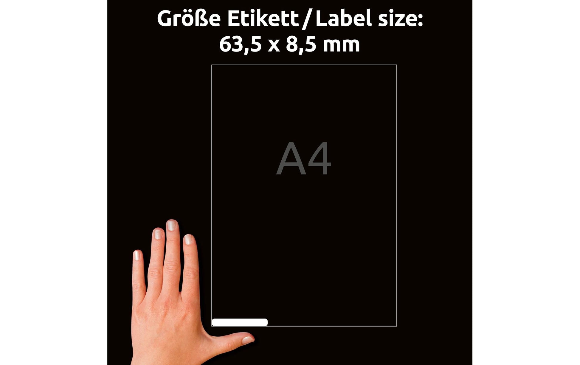Avery L6022REV-25 – Etiketten A4 63,5 × 8,5 mm – Papier, weiss – wiederablösbar – 96/Blatt, 25 Blätter