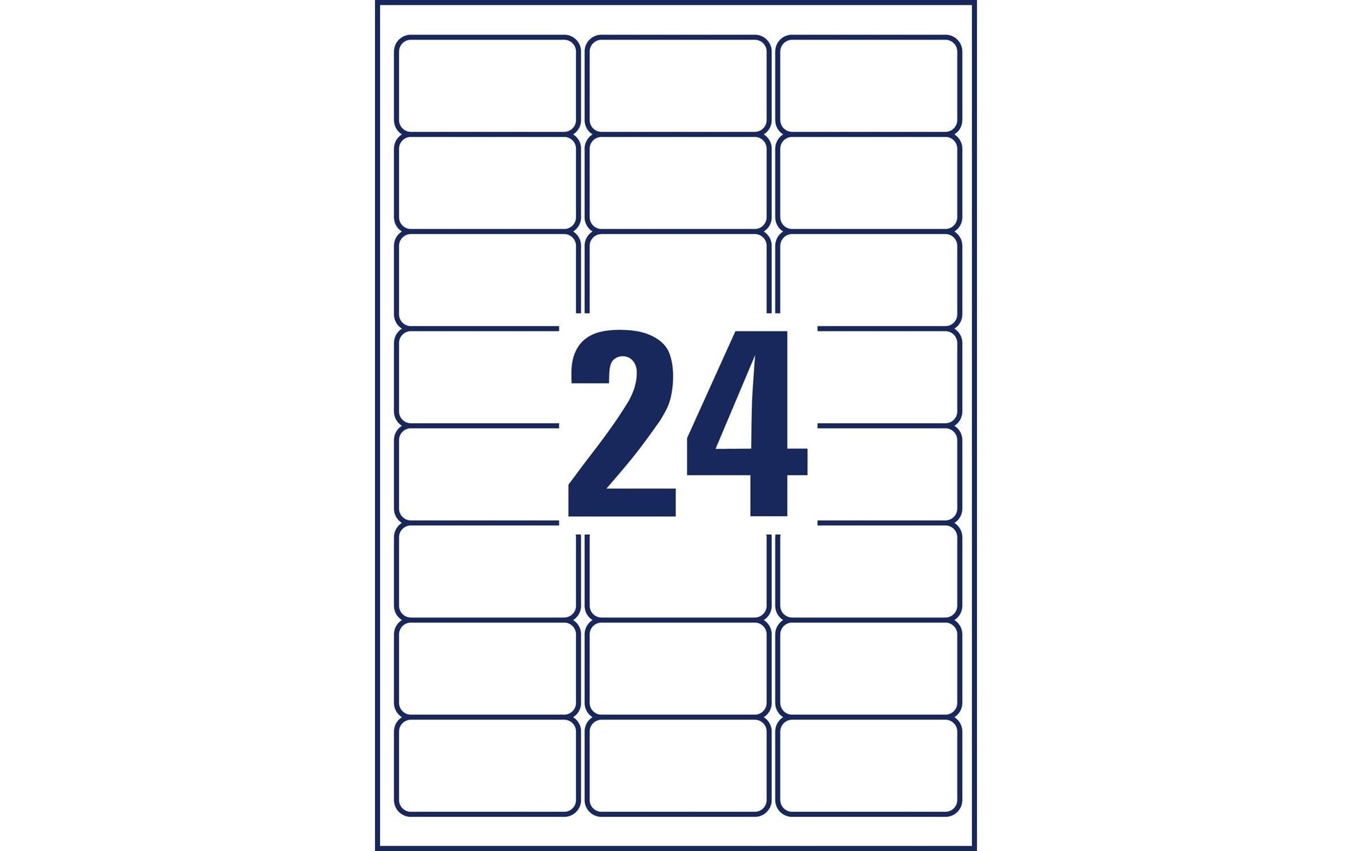 Avery Druckeretiketten, 64 mm × 34 mm, weiss, Papier, permanent, 25 Blatt (600 Etiketten)