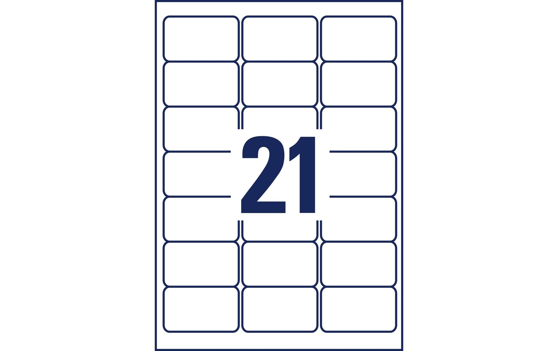 Avery Zweckform – Etiketten A4 63,5 × 38,1 mm – permanent haftend – Laser/Inkjet – 100 Blätter (2'100 Stk.)