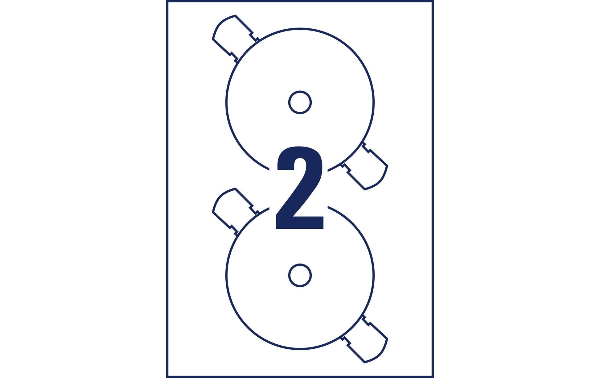 Avery Zweckform – CD-Etiketten SuperSize, Ø 117 mm, weiss, Papier, selbstklebend, 25 Bogen (50 Etiketten)