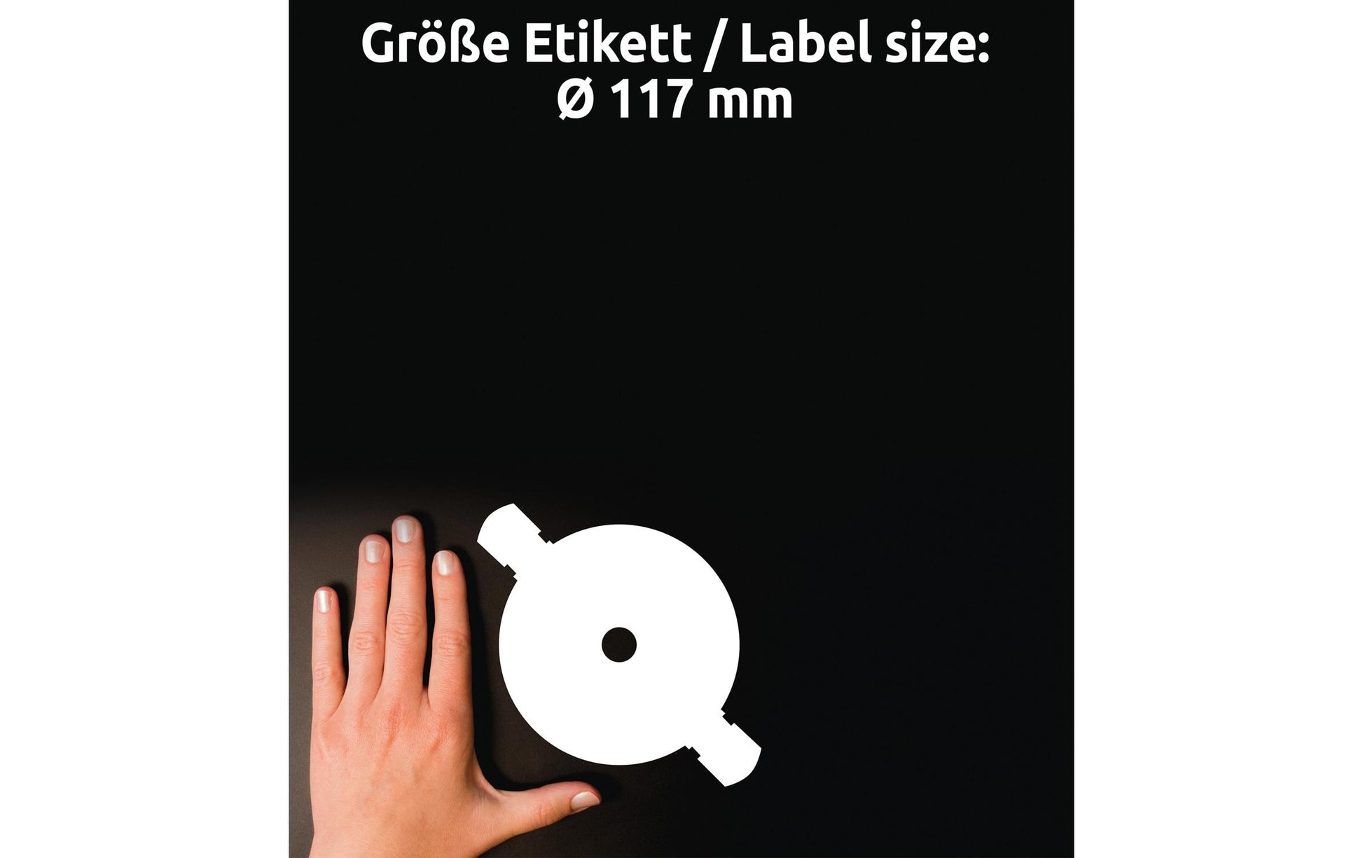 Avery Zweckform – Datenträger-Etiketten SuperSize, Ø 117 mm, weiss, selbstklebend, 50 Etiketten (25 Blatt)