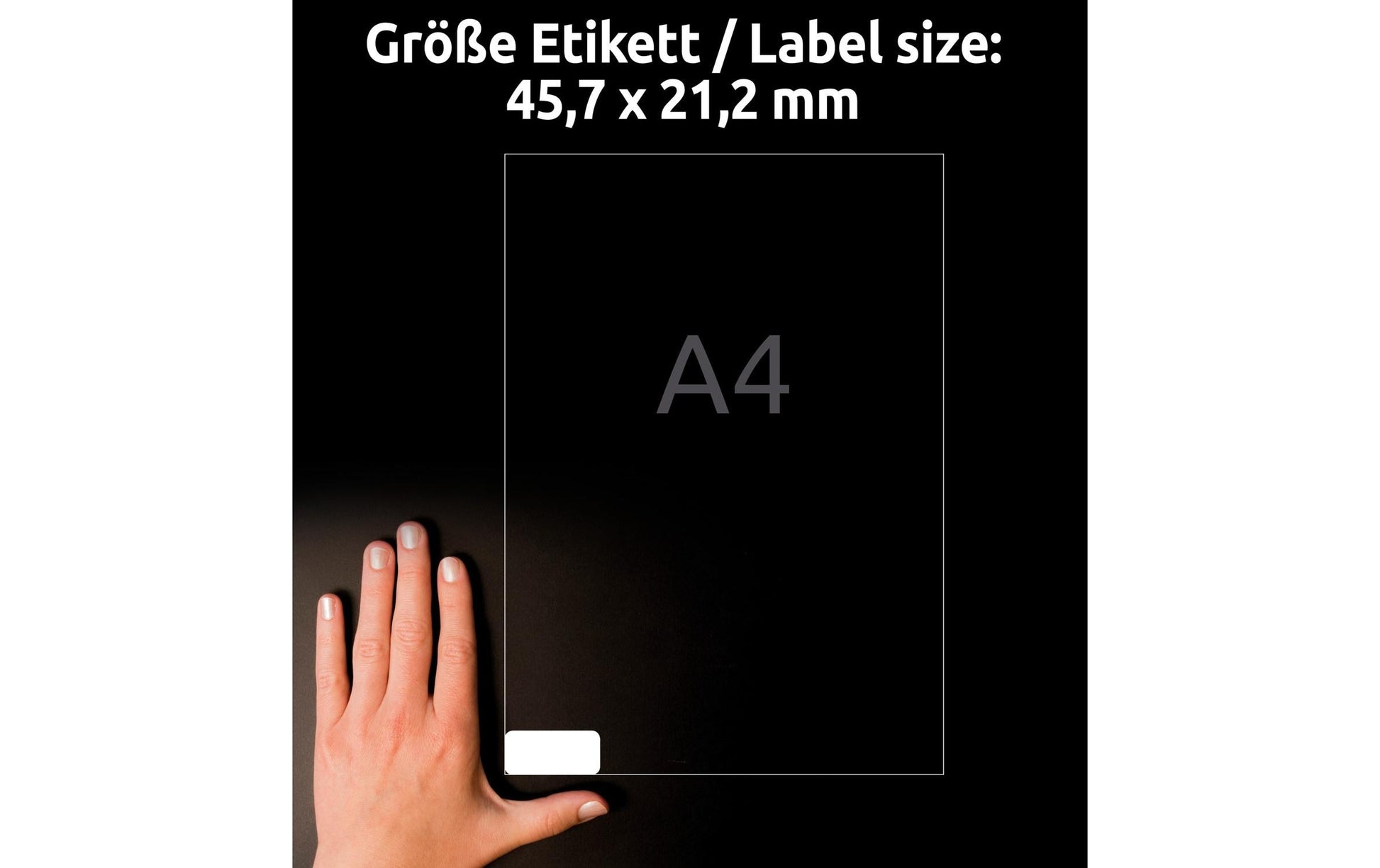 Avery Drucketiketten, 46 mm × 21 mm, weiss, PES-Folie, extra stark, 20 Blätter (960 Etiketten)