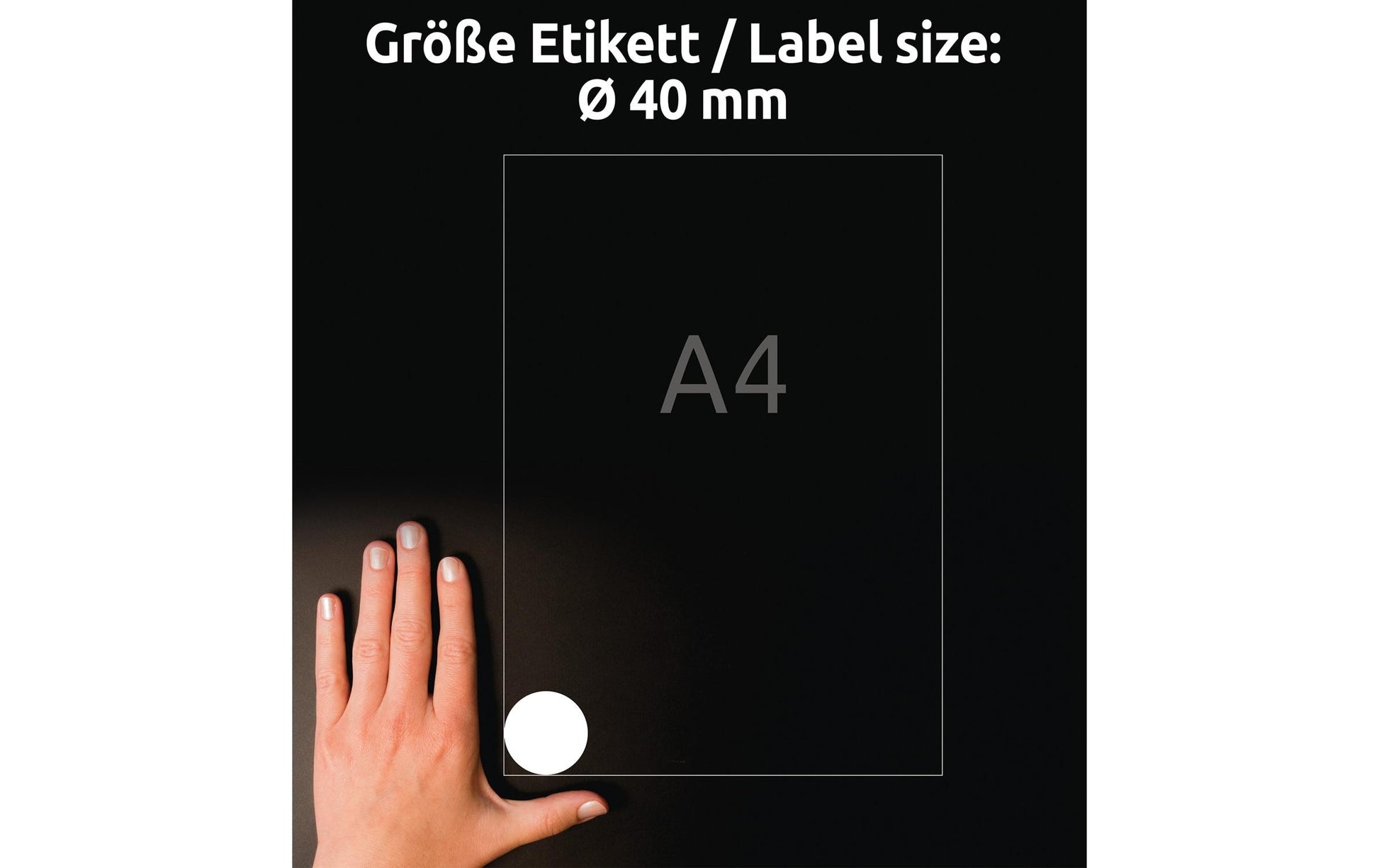 Avery L3415-100 – Markierungspunkte Ø 40 mm – 24 pro Blatt, 100 Blätter (2'400 Stk.) – Papier – permanent haftend