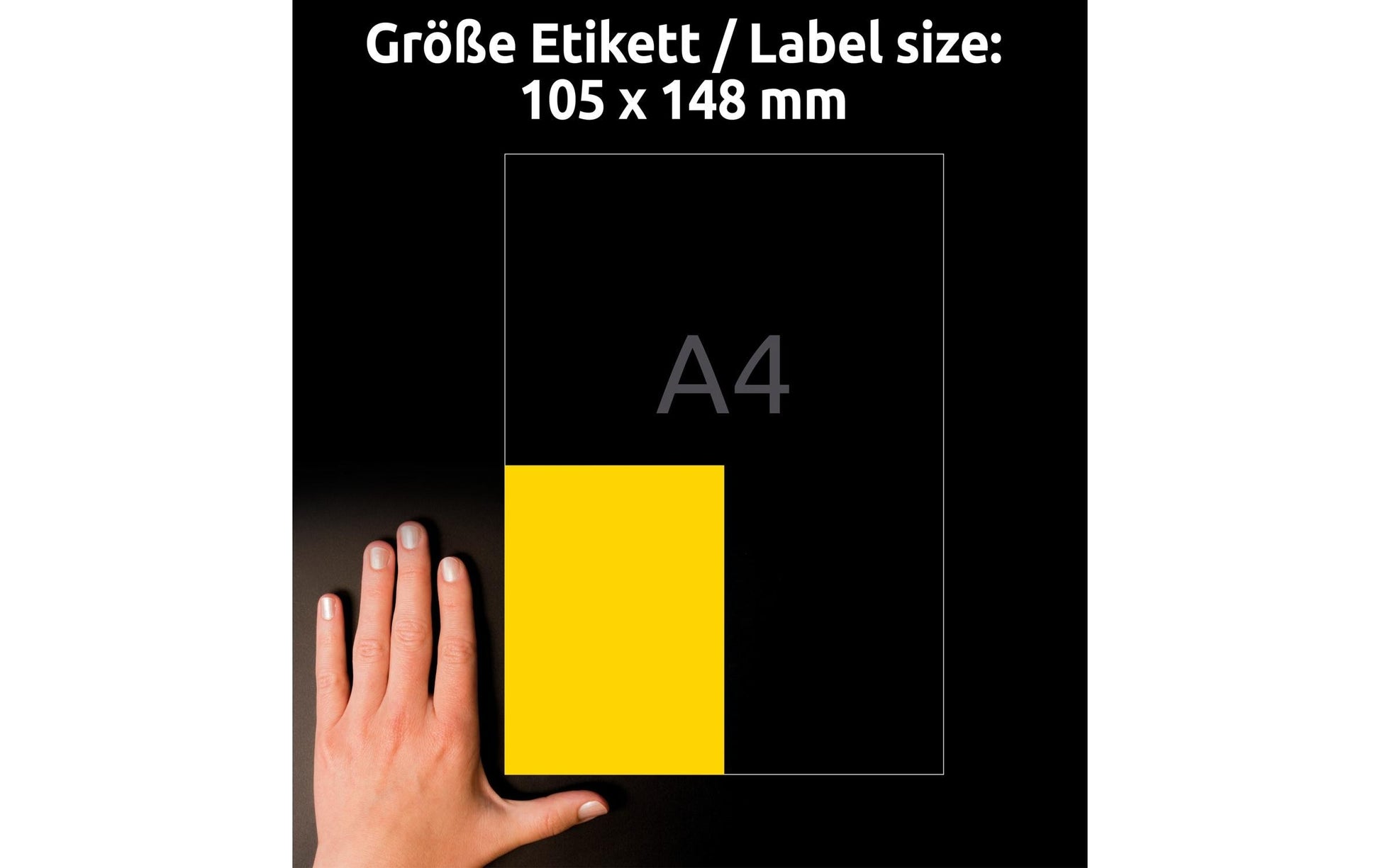 Avery Zweckform – Organisations-Etiketten, 105 mm × 148 mm, gelb, Papier, permanent klebend