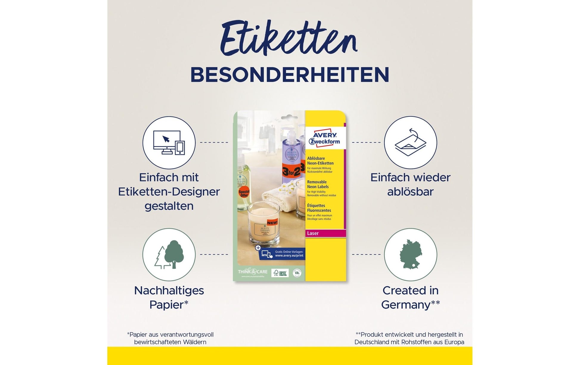 Avery Schmucketiketten – Motiv Kreis, Rot – ablösbar