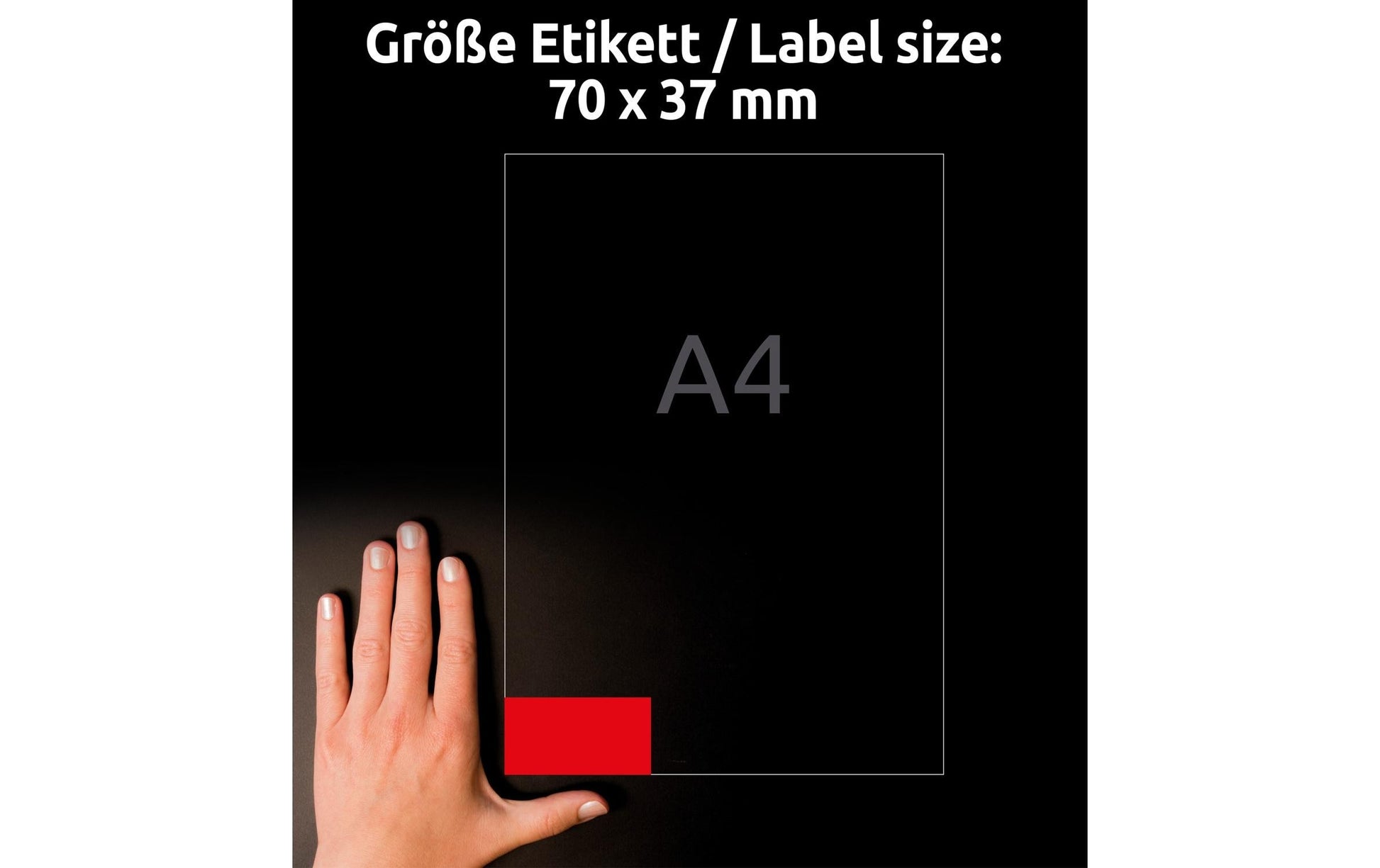Avery Drucketiketten, 70 mm × 37 mm, rot, Papier, permanent, 2400 Stk