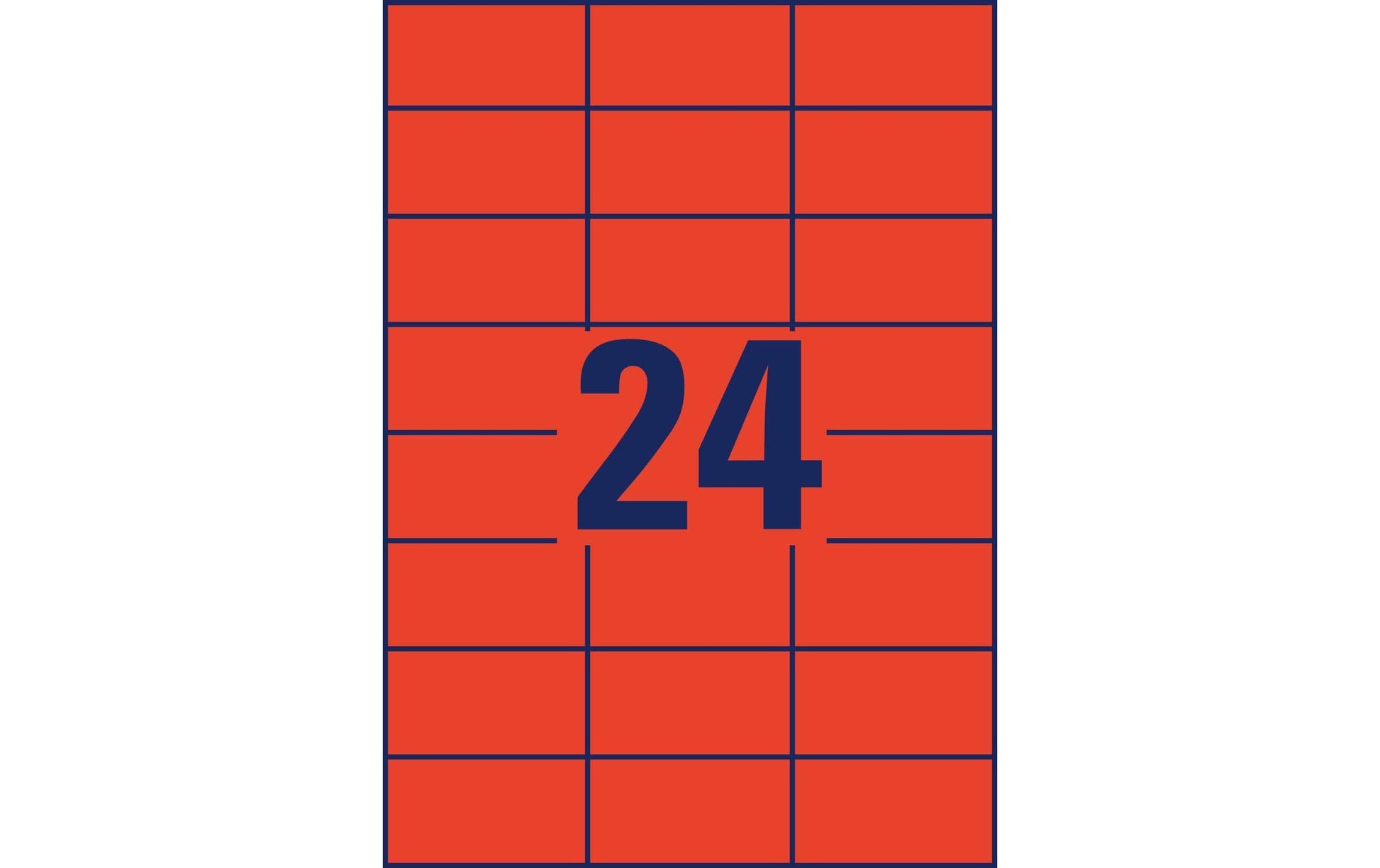 Avery Drucketiketten, 70 mm × 37 mm, rot, Papier, permanent, 2400 Stk