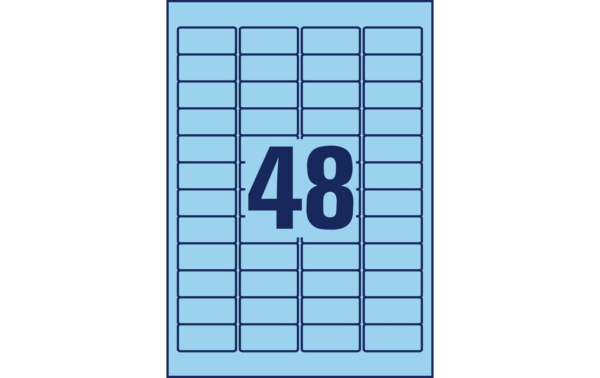 AVERY Zweckform L6039-20 – Etiketten A4 46 × 21 mm – blau – Laser/Inkjet – 20 Blätter – abgerundete Ecken