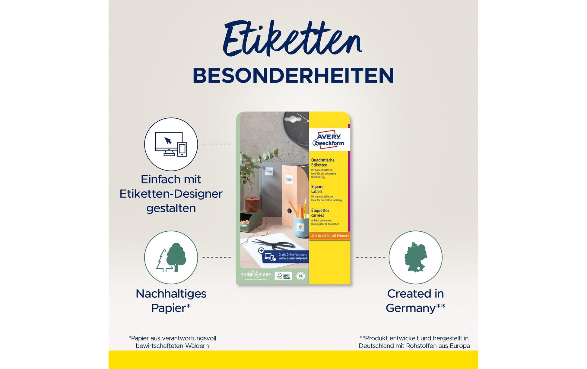 AVERY Zweckform Schuletiketten – Motiv QR-Code – 35×35 mm, 875 Stk, 25 Bogen, Papier
