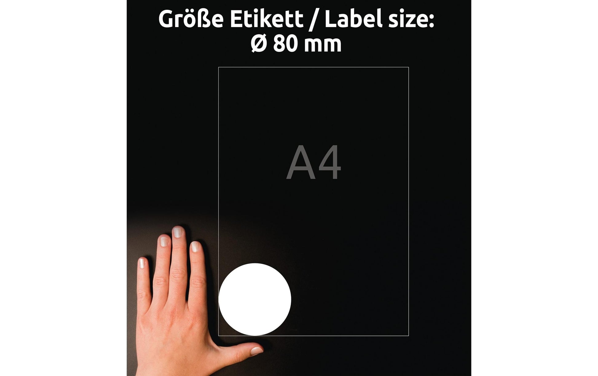 Avery Druckeretiketten, Ø 80 mm, weiss, Papier, permanent, 60 Etiketten (10 Blatt)