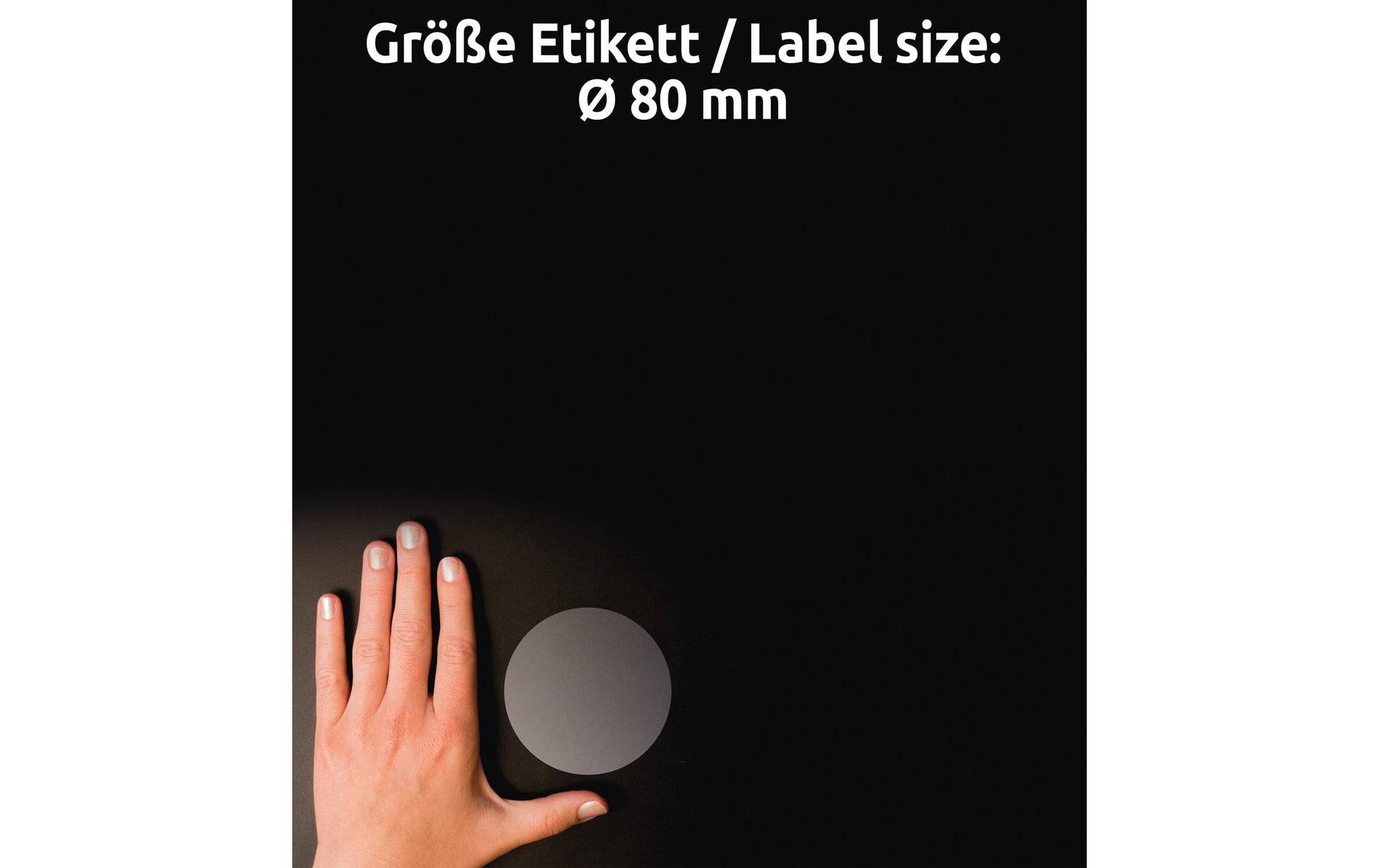 Avery Folienetiketten, Ø 80 mm, Transparent, Folie, Permanent