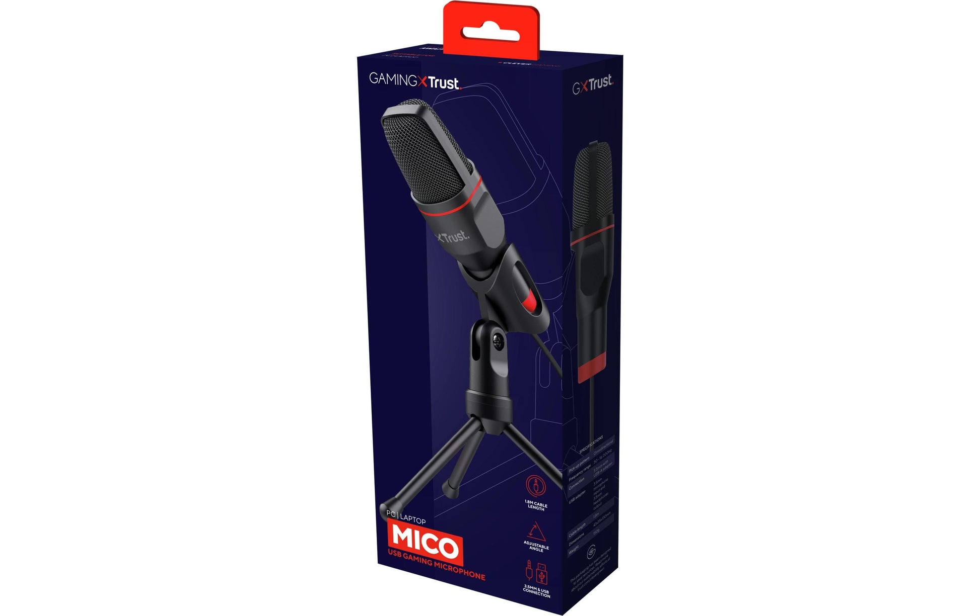 Trust GXT 212 Mico Tischmikrofon – USB-A/3,5 mm Klinke, 50–16'000 Hz, für Windows/Chrome OS/Mac OS