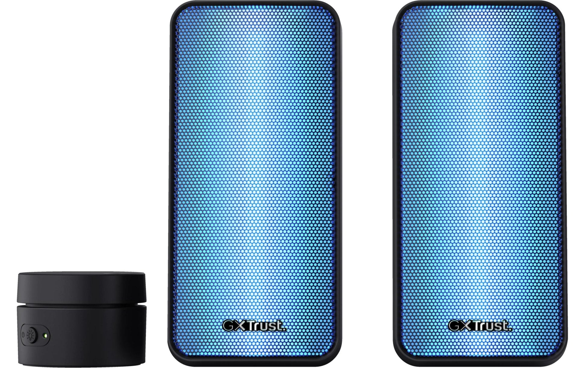 Trust GXT 611 Wezz, Paar – PC-Lautsprecher-Set – 2.0, 12 W, LED-Beleuchtung, 3,5 mm Klinke, Schwarz