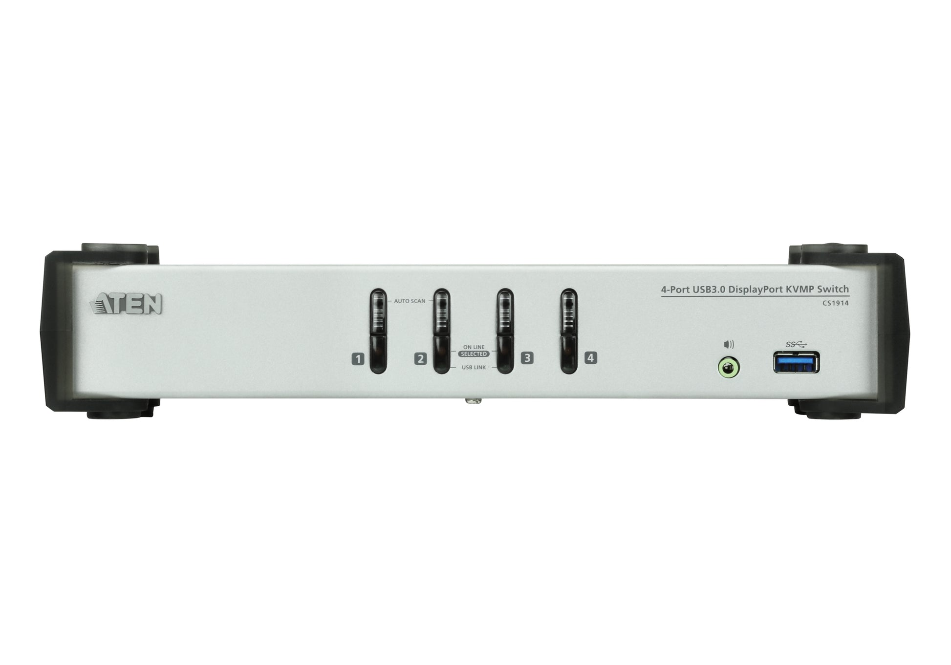 ATEN CS1914 – KVM-Switch, DisplayPort/USB 3.2 Gen 1/Audio, 4K (3840 × 2160), USB-Hub, HDCP, Hot-Plug, für Mac