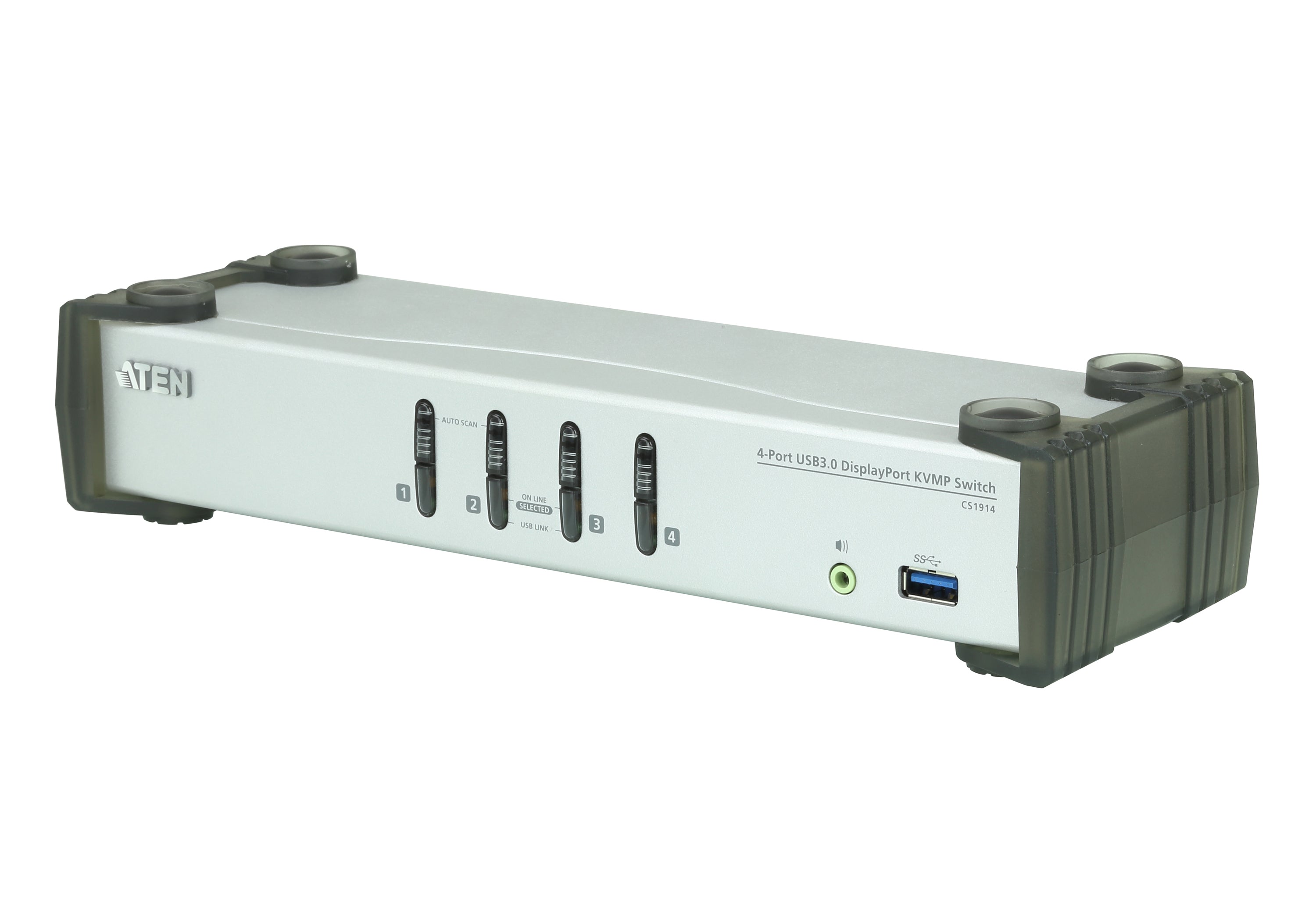 ATEN CS1914 – KVM-Switch, DisplayPort/USB 3.2 Gen 1/Audio, 4K (3840 × 2160), USB-Hub, HDCP, Hot-Plug, für Mac