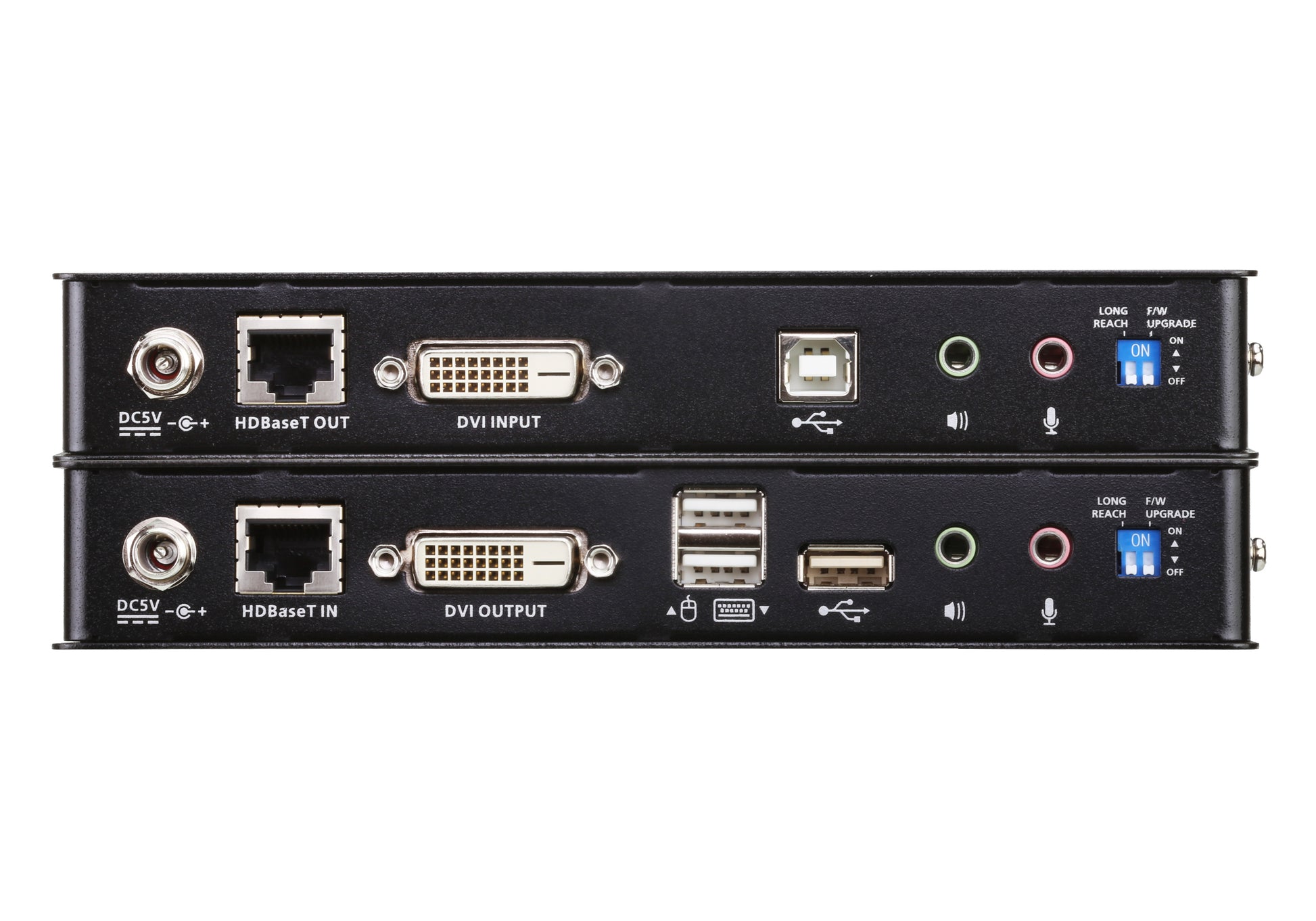 ATEN CE620 – KVM-Extender-Set DVI – 1920 × 1200, HDBaseT 2.0 über Cat5e/6 – bis 100 m, USB 2.0, 2-Kanal PCM