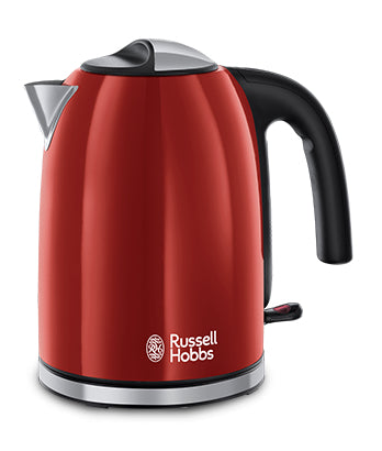Russell Hobbs Wasserkocher – 1,7 l, Edelstahl, Rot, 20412-70