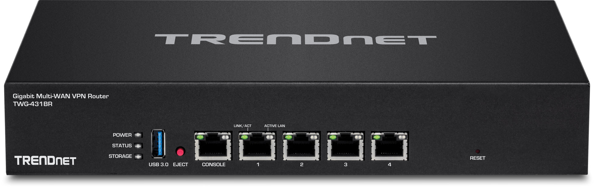 Trendnet TWG-431BR VPN-Router – Ethernet-WAN 5× 1G (konfigurierbar 4 WAN / 1 LAN), 1× USB 3.0, 1U