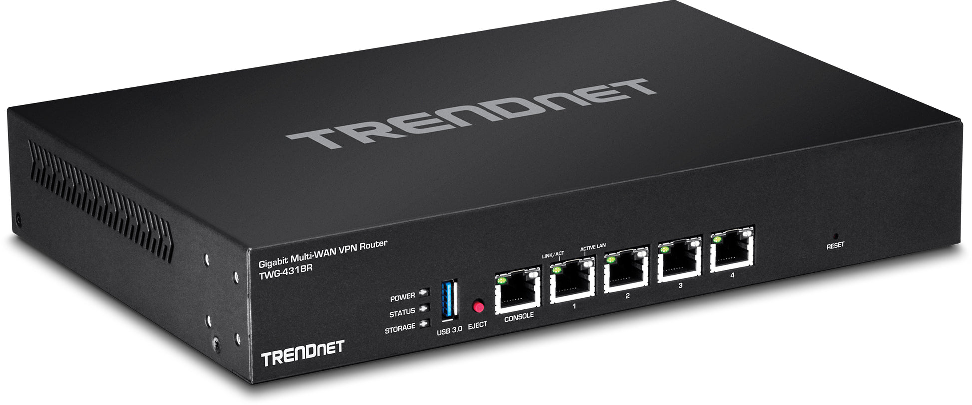Trendnet TWG-431BR VPN-Router – Ethernet-WAN 5× 1G (konfigurierbar 4 WAN / 1 LAN), 1× USB 3.0, 1U