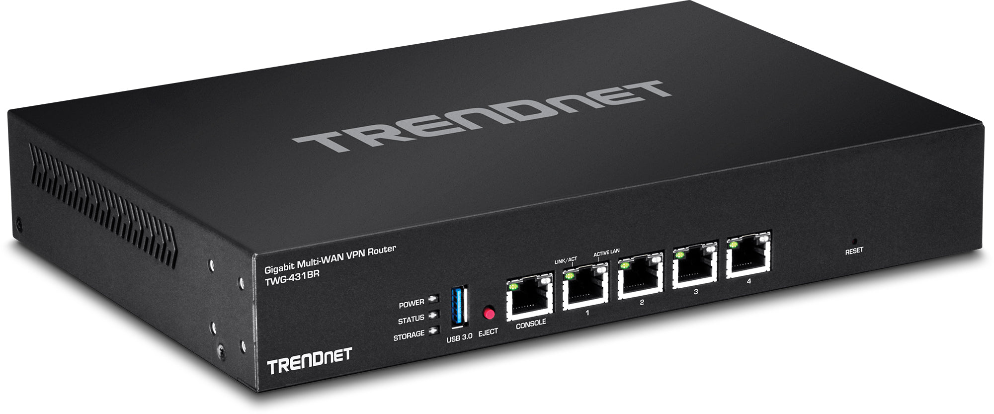 Trendnet TWG-431BR VPN-Router – Ethernet-WAN 5× 1G (konfigurierbar 4 WAN / 1 LAN), 1× USB 3.0, 1U
