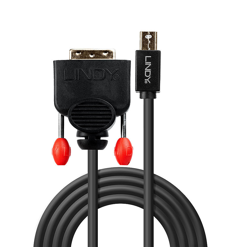 Lindy Mini DisplayPort (Stecker) auf DVI (Stecker) Adapter, DP 1.2, 3 m