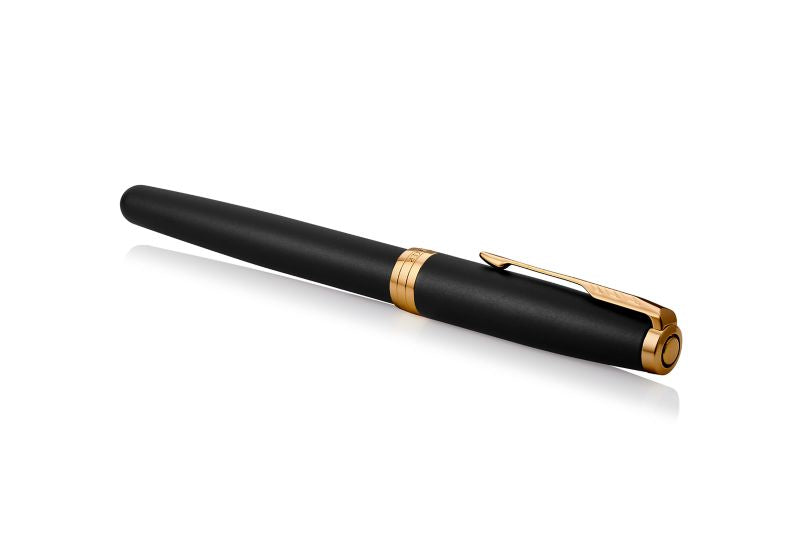 Parker Sonnet Mattschwarz Gold – Tintenroller, Schwarz, 1er Geschenkbox