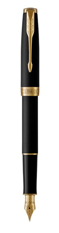 Parker Sonnet Matt Schwarz G.C. – Füllfederhalter, M, schwarz/blau, Gold-Zierteile, schwarz
