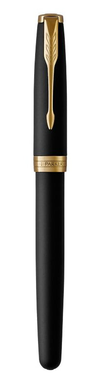 Parker Sonnet Mattschwarz Gold – Tintenroller, Schwarz, 1er Geschenkbox