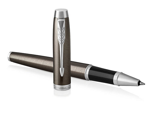 Parker IM Dark Espresso – Tintenroller, mit Kappe, 0,5 mm, schwarz, 1er Geschenkbox