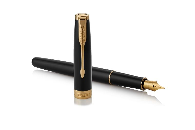 Parker Sonnet Black Gold – Füllfederhalter Feder F – Schwarz