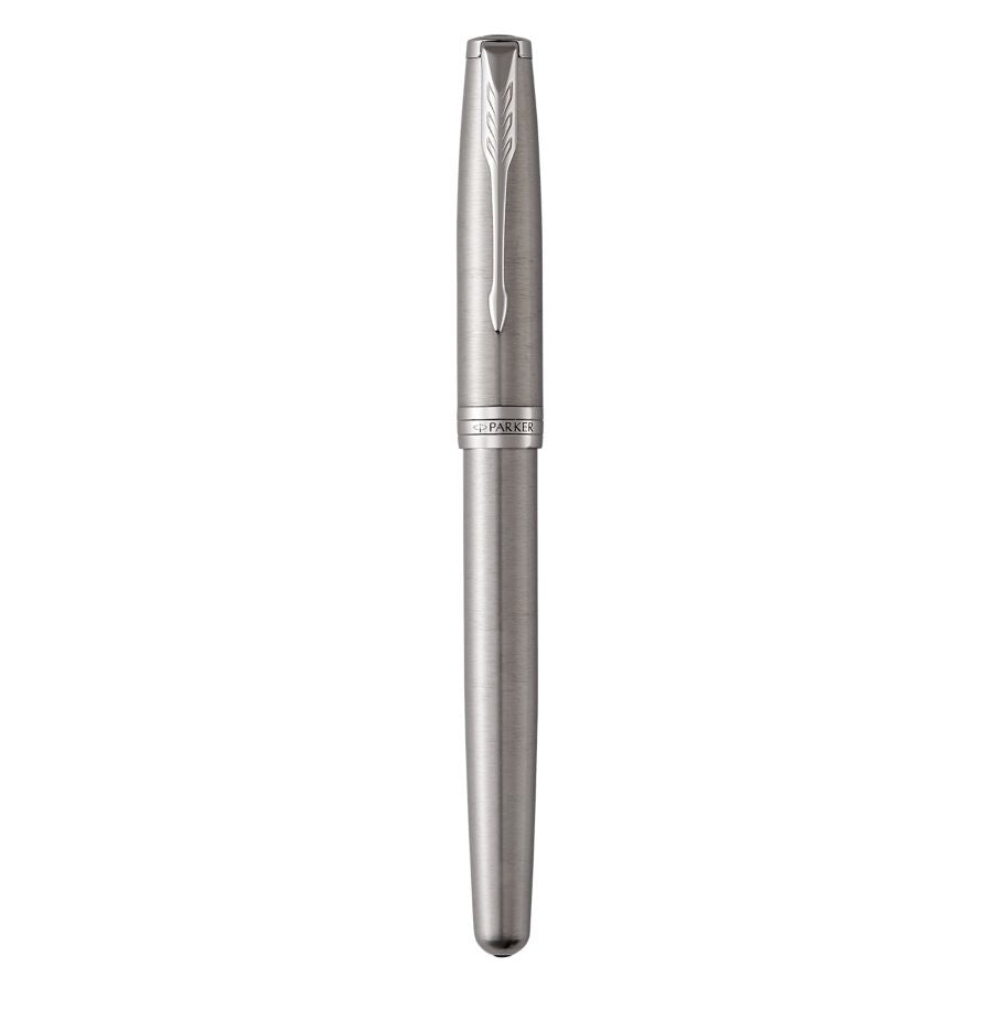 Parker Sonnet – Federspitze F – für Rechts- & Linkshänder – silber, blau – Patronen