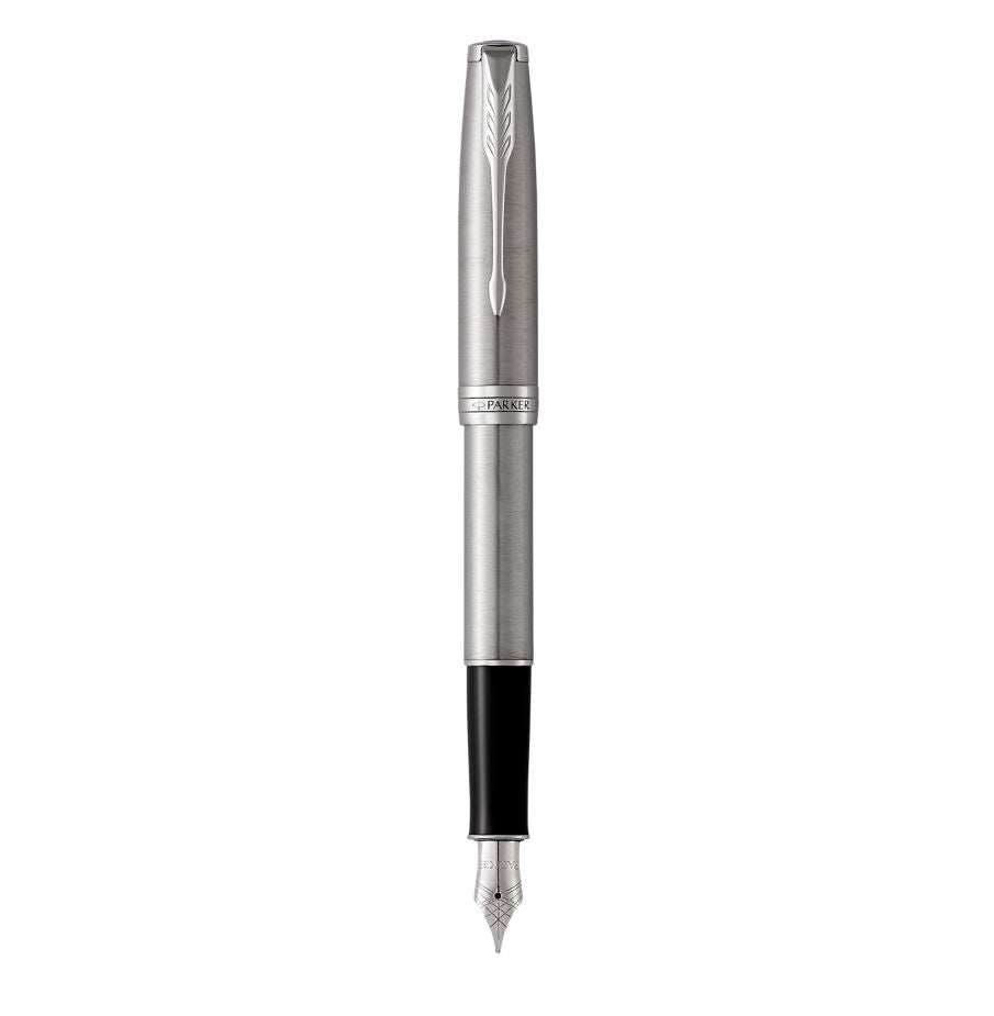 Parker Sonnet – Federspitze F – für Rechts- & Linkshänder – silber, blau – Patronen