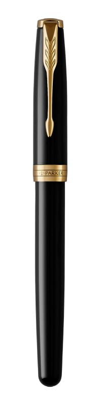 Parker Sonnet Schwarzer Lack, 18-kt-Goldfeder – Federspitze M – Schwarz