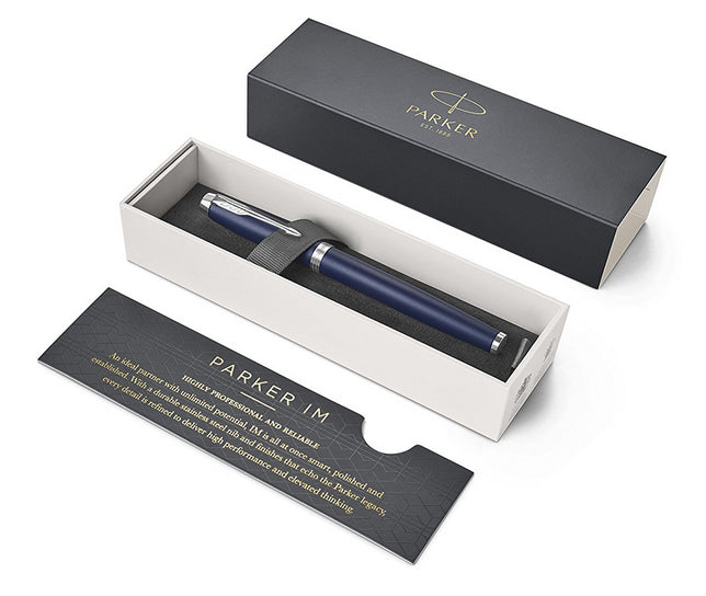 Parker IM Mattblau – Tintenroller, Schwarz, 1er Geschenkbox
