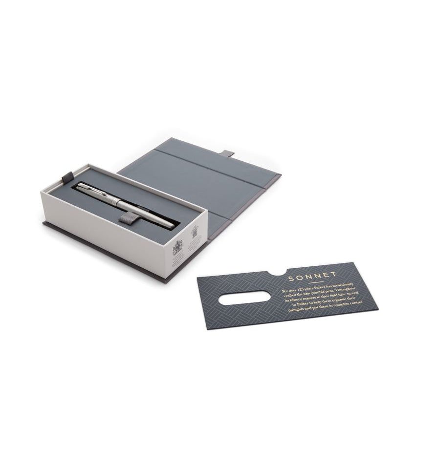 Parker Sonnet Palladium – Federspitze M – für Rechts- & Linkshänder – Silber, Blau – Patronen