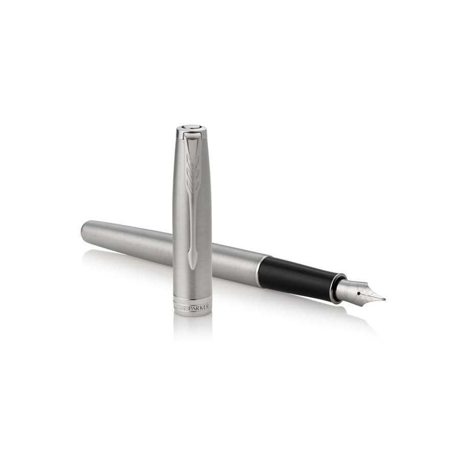 Parker Sonnet Palladium – Federspitze M – für Rechts- & Linkshänder – Silber, Blau – Patronen
