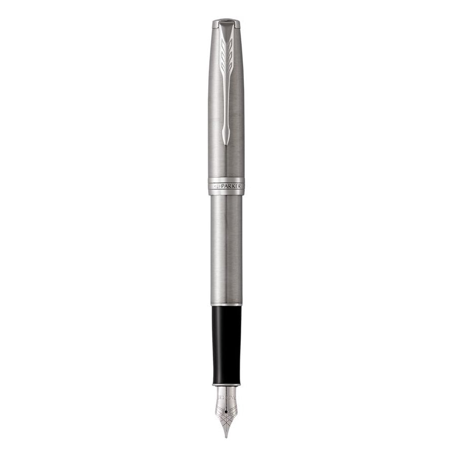 Parker Sonnet Palladium – Federspitze M – für Rechts- & Linkshänder – Silber, Blau – Patronen