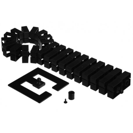 Bachmann Quadro Kabelmanagement-Set – Kabelschlange 0,75 m – Polypropylen – Schwarz, mit Bodenplatte
