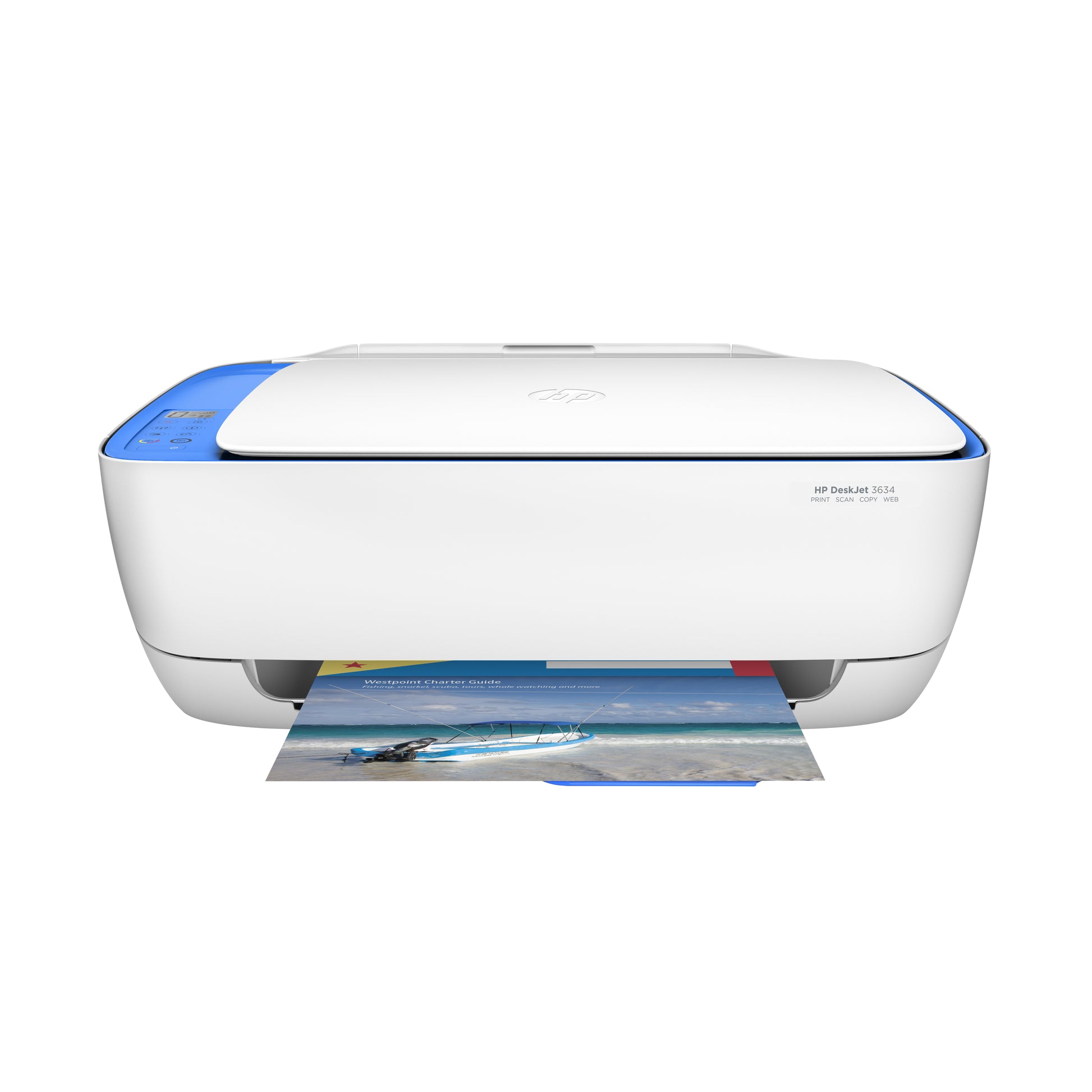 HP DeskJet 3634 – Farbtintenstrahl-Multifunktionsdrucker, A4, 3-in-1, WLAN, AirPrint, Mopria