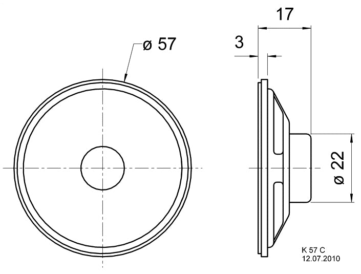Visaton K 57 C – Breitbandtreiber – 8 Ω, 2 W, Rund