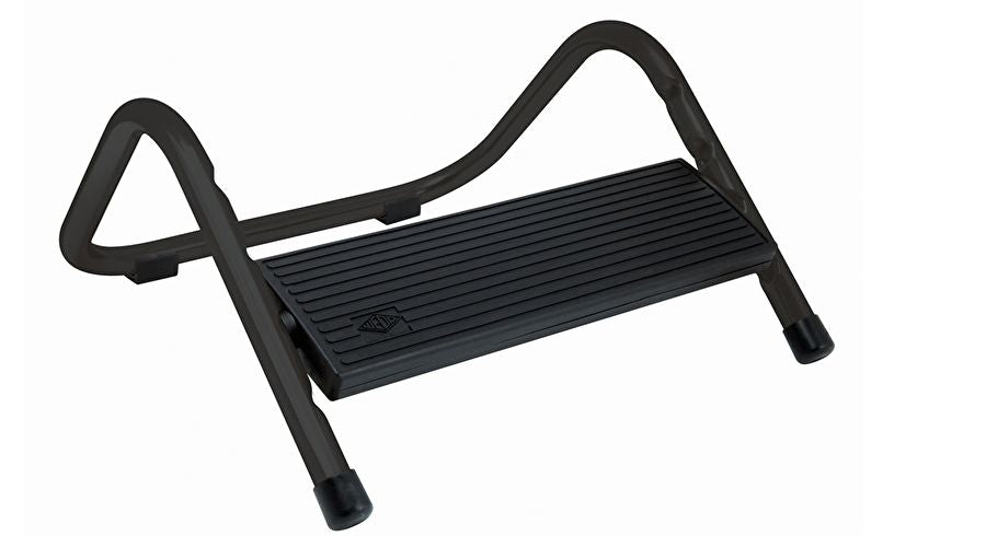 WEDO Fussstütze – Trittfläche 345 × 335 mm, höhenverstellbar, schwarz
