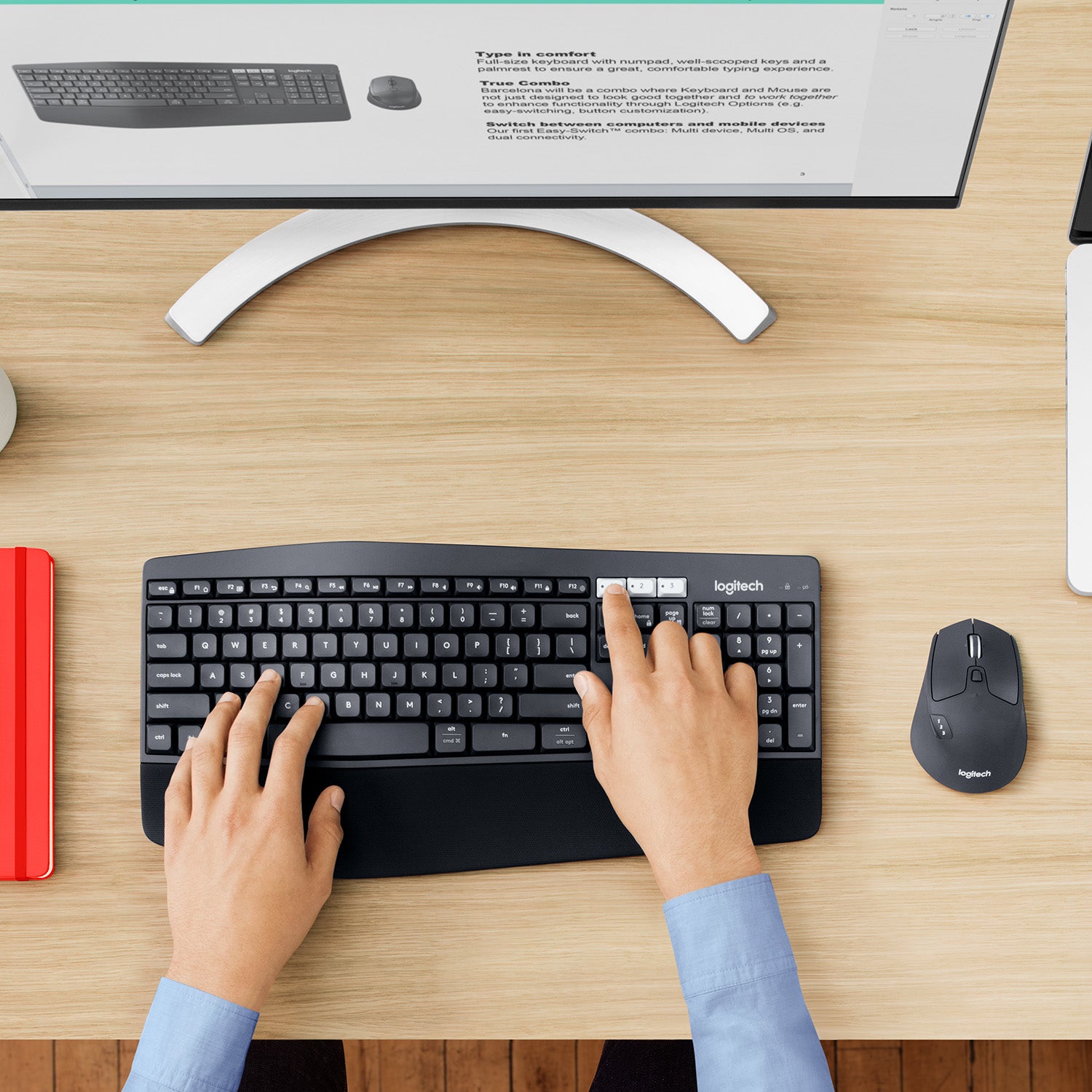 Logitech MK850 Performance – Tastatur, kabellos (Bluetooth/2,4 GHz), DE-Layout (DE)