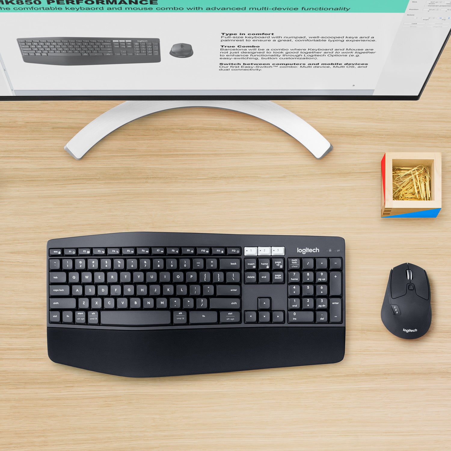 Logitech MK850 Combo – Tastatur, kabellos, FR-Layout (FR)