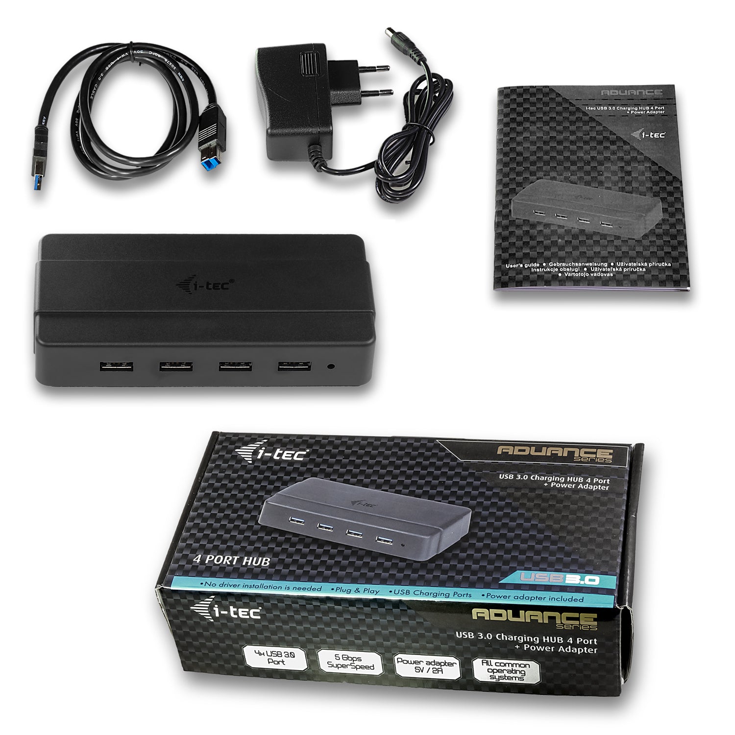 i-tec Advance Charging 4 USB-Hub – USB 3.0, 4× USB-A